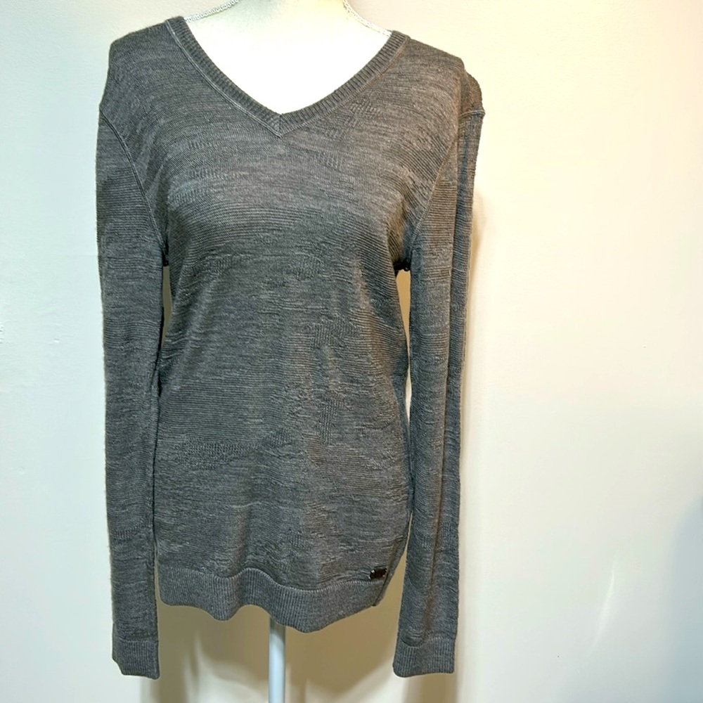 Armani Exchange Dark Grey Great Quality VNeck Women’s Dress Sweater Top Like New